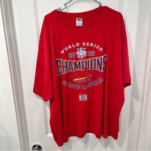 ST LOUIS CARDINALS 2006 WORLD SERIES CHAMPIONS RED COTTON T-SHIRT BASEBALL 3XL